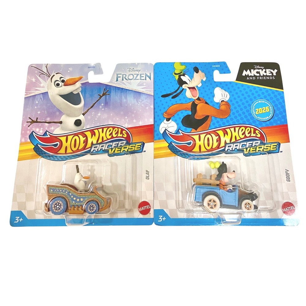 OLAF &‎ GOOFY Disney Hot Wheels Racer Verse Character Cars